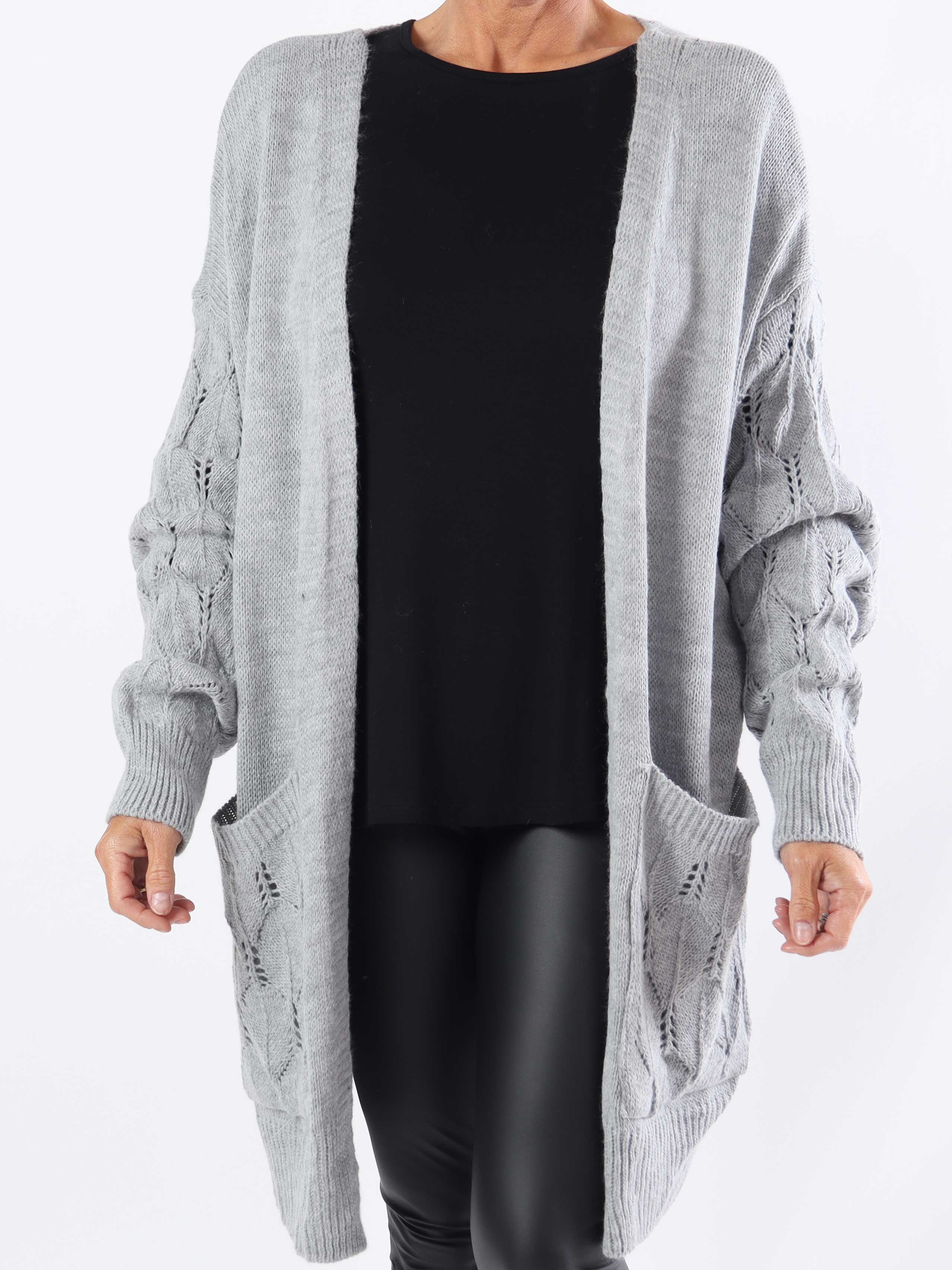 Capri - Plus size strikcardigan med lommer